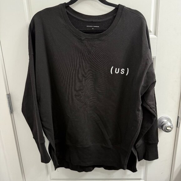 Universal Standard Sweatshirt Medium Fiona Open Side Oversized Pullover Black - Picture 2 of 4